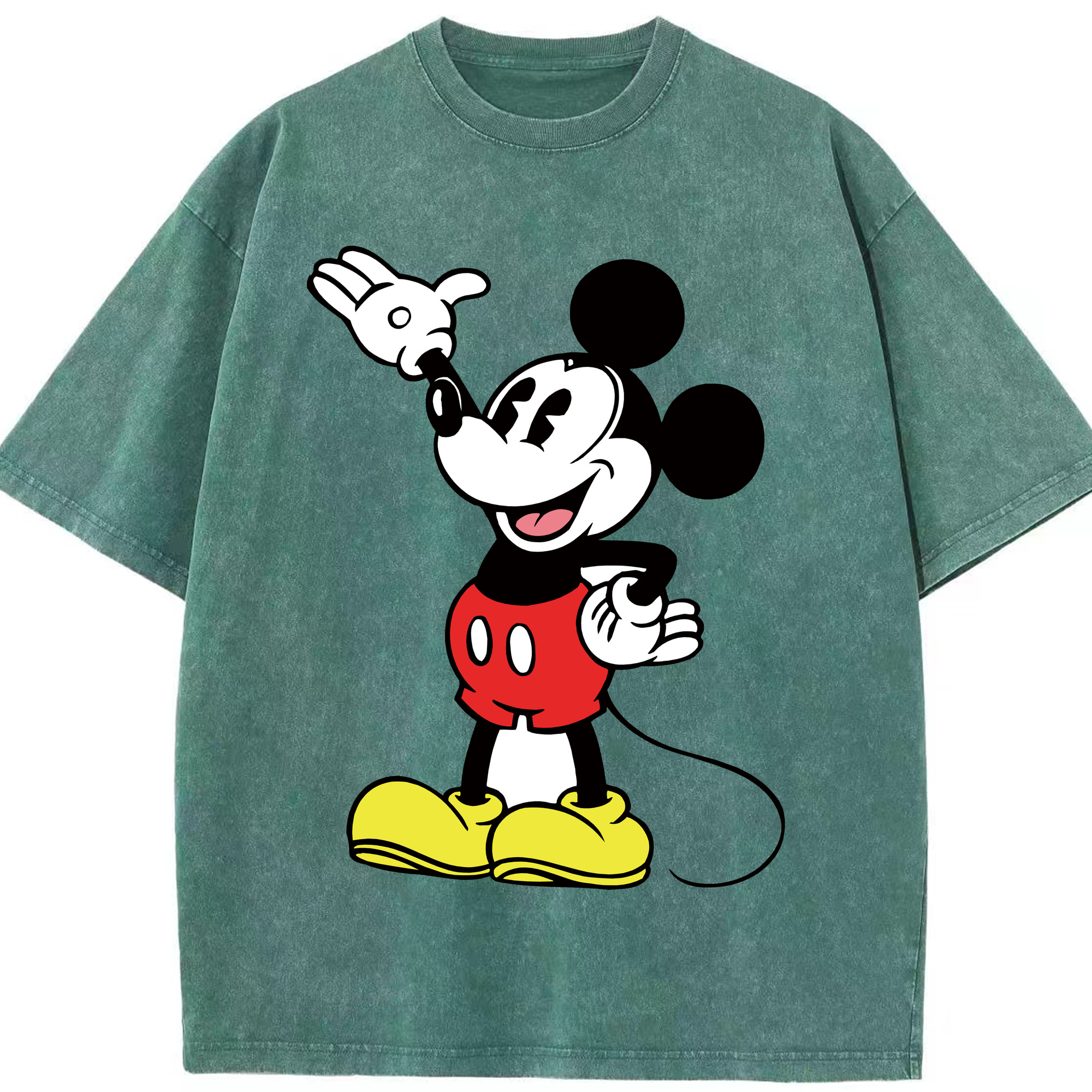（画像用） ミッキーマウス Mickey Mouse 綿100% ヴィンテージ風 半袖Tシャツ（フロントプリント）